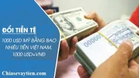 1000 Đô la Mỹ (USD) bằng bao nhiêu tiền Việt mới nhất ngày 08/06/2025