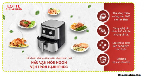 [Review 2025] Nồi chiên không dầu LOTTE ? Giá nồi chiên không dầu LOTTE là bao nhiêu