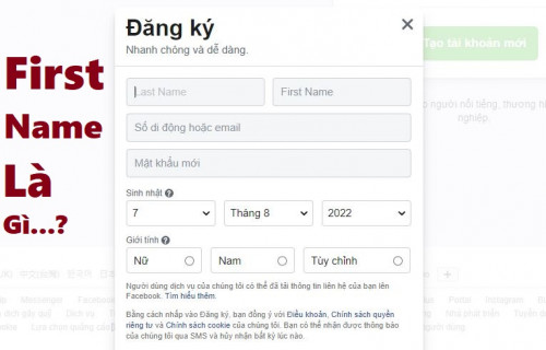 First name là gì? Cách điền đúng First Name mới nhất 2025