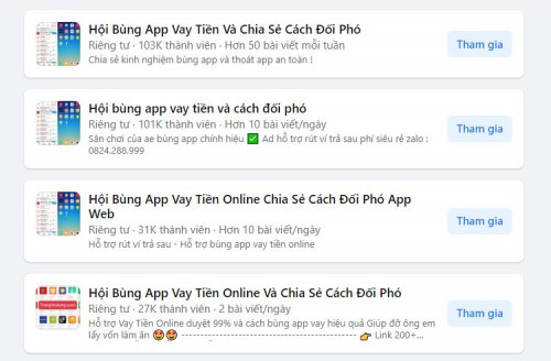 TOP 10+ Hội bùng tiền App vay Online nhiều thành viên nhất trên Facebook 2025