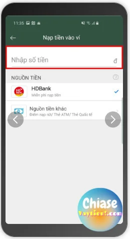 Cách nạp tiền vào ví MOMO
