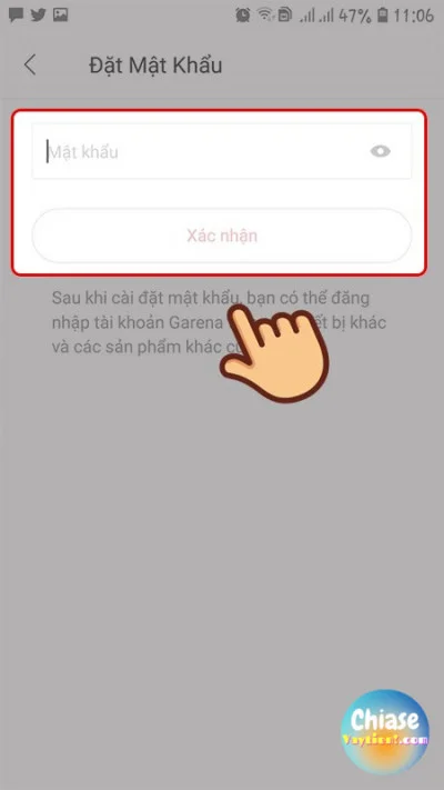 Đăng ký tài khoản trên App Garena 9