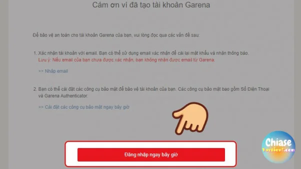 Hướng dẫn đăng ký tài khoản Garena trên web 9