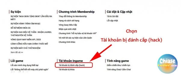 Cách đăng xuất tại trang web chính thức của Garena b4