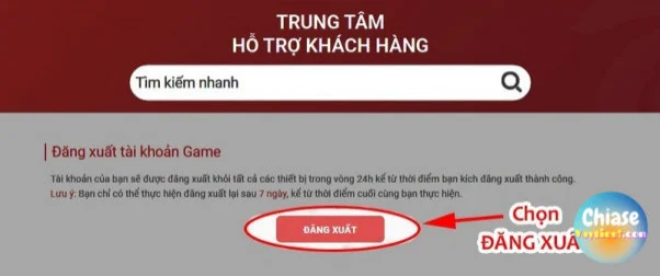 Cách đăng xuất tại trang web chính thức của Garena b7