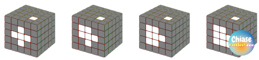 Bước 1: Giải các miếng trung tâm 5