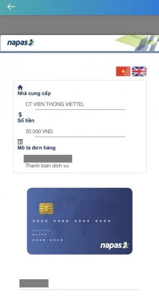 Nạp tiền vào ViettelPay qua tài khoản ngân hàng