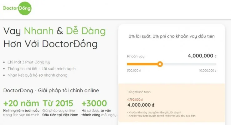 Vay tiền Online Doctor đồng