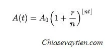 {\displaystyle A(t)=A_{0}\left(1+{\frac {r}{n}}\right)^{\lfloor nt\rfloor }}