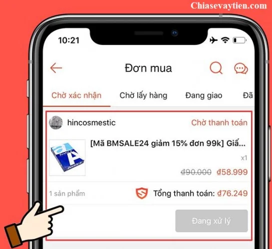 Huỷ đơn hàng trên ứng dụng Shopee