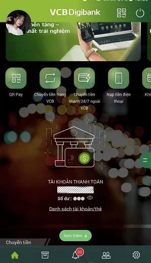 Cách chuyển tiền ngoài VCB trên điện thoại
