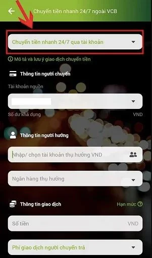 Chuyển tiền Vietcombank trên điện thoại