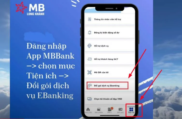 Nâng hạn mức chuyển tiền MBBank