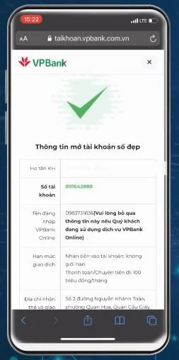 Mở tài khoản số đẹp VPBank