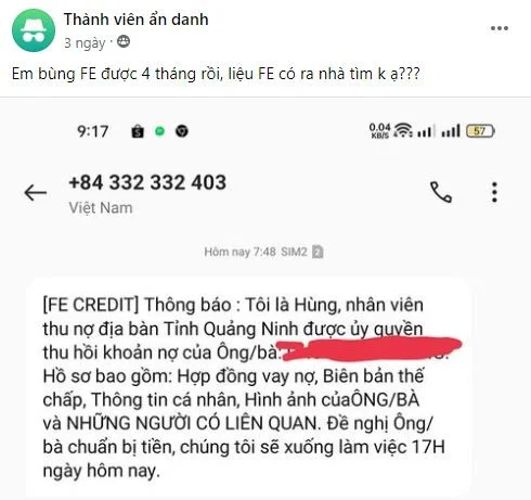 Bài đăng bùng tiền vay app