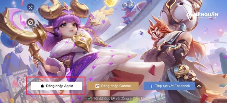 Đăng Nhập Garena bằng ID Apple