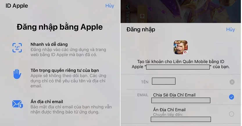 Đăng nhập Garena bằng Tài khoản ID Apple