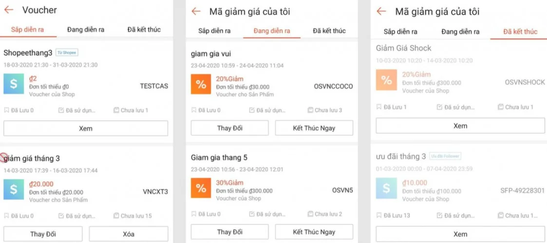 Tạo mã giảm giá Shopee trên ứng dụng Shopee