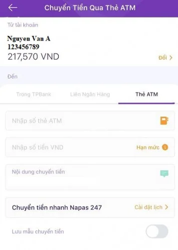 Chuyển tiền eBank TPBank