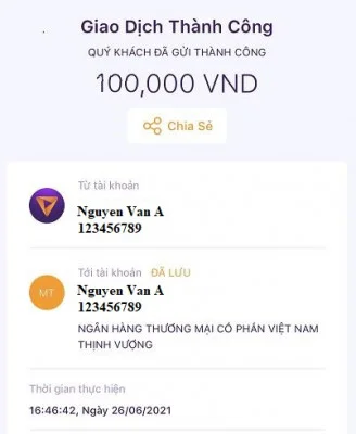 Chuyển tiền thành công TPBank