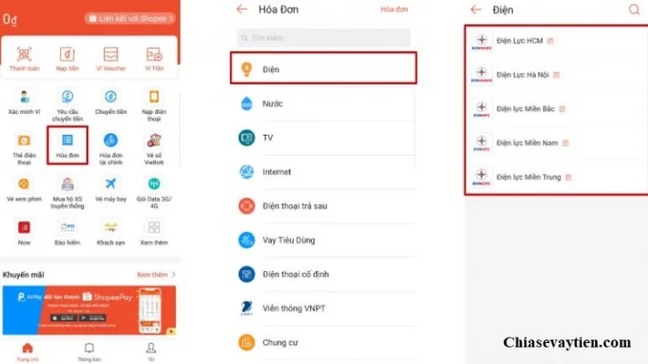 Thanh toán hoá đơn AirPay