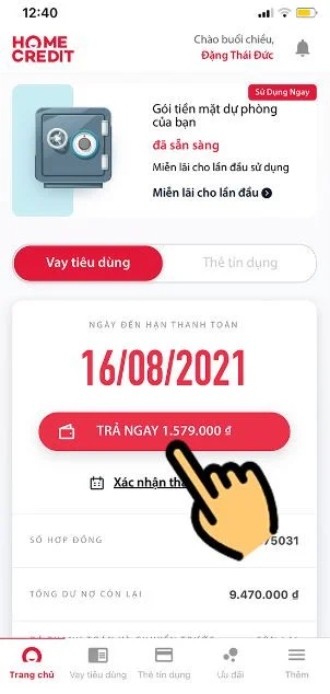 Tất toán khoản vay Home Credit