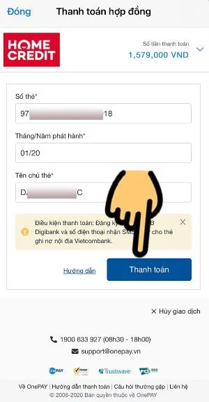 Tất toán khoản vay Home Credit