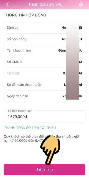 Tất toán khoản vay Home Credit qua MOMO