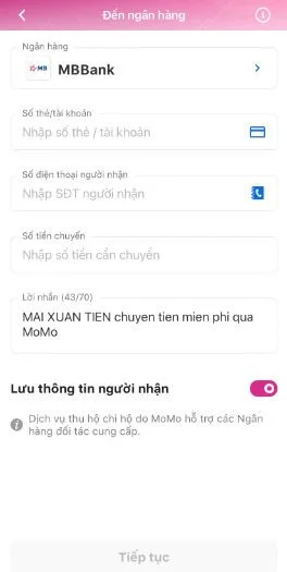 Cách nạp tiền vào tài khoản MBBank