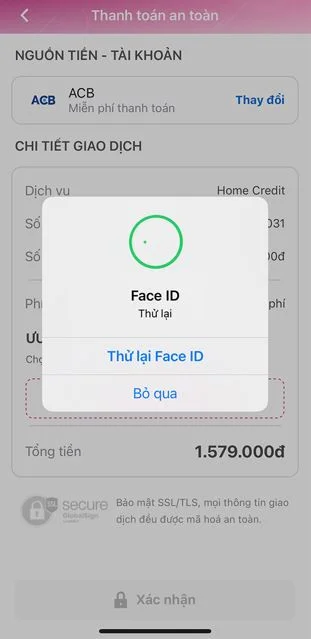 Tất toán khoản vay Home Credit qua MOMO