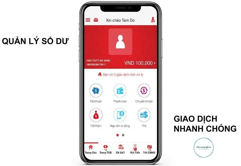  Tra cứu số dư tài khoản, giao dịch nhanh chóng