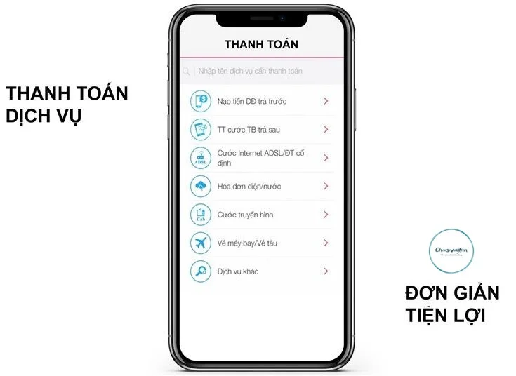 Tiện ích thanh toán các hóa đơn dịch vụ
