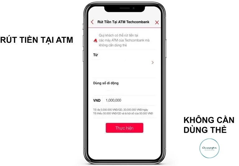 Hỗ trợ rút tiền ATM không cần dùng thẻ