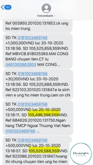 Số dư tài khoản Vietcombank của ca sĩ Thủy Tiên