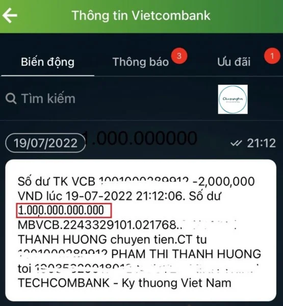 Chế ảnh số dư tài khoản khủng Vietcombank