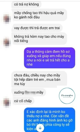 Tin nhắn đòi nợ kiểu giang hồ