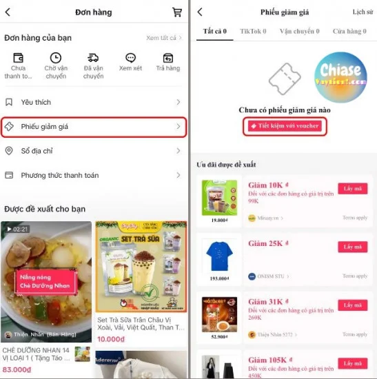 Cách lấy mã giảm giá Tiktok Shop