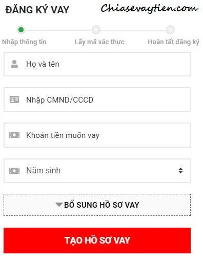 Đăng ký vay tiền Online Credit Now đơn giản