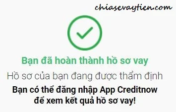 Hoàn thành đăng ký vay tại Credit Now