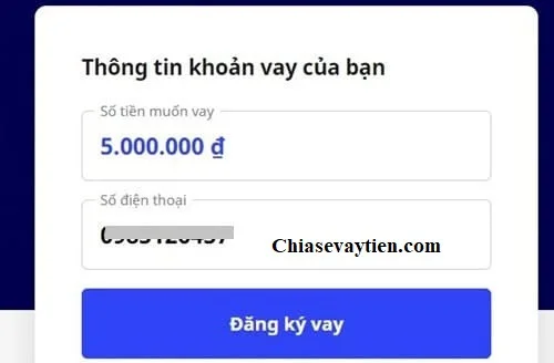 Đăng ký khoản vay Vaycucde.vn