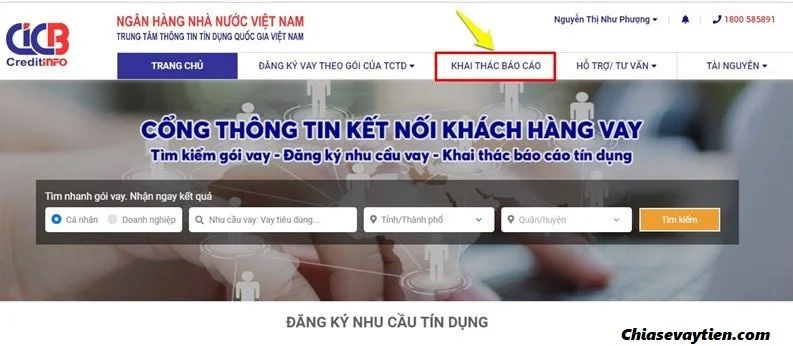 Kiểm tra dư nợ cá nhân CIC