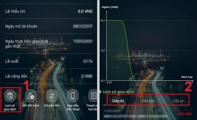 Lịch sử giao dịch Vietcombank