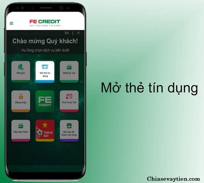 Fe Credit Mobile mở thẻ tín dụng nhanh chóng