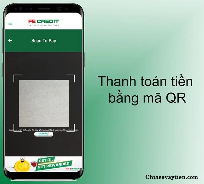 Thanh toán tiền bằng mã QR nhanh chóng trên FE CREDIT Mobile