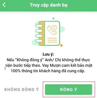 Truy cập vào danh bạ - Vay Mượn