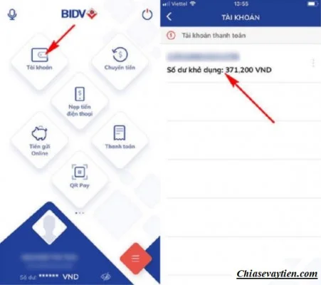 Kiểm tra số dư tài khoản BIDV