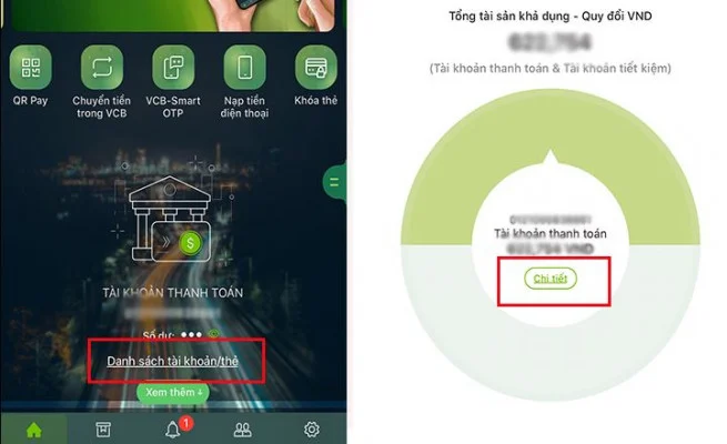 Kiểm tra số dư tài khoản Vietcombank