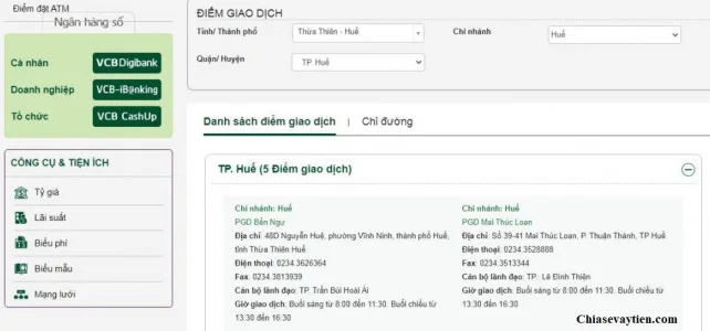 Giờ làm việc ngân hàng Vietcombank