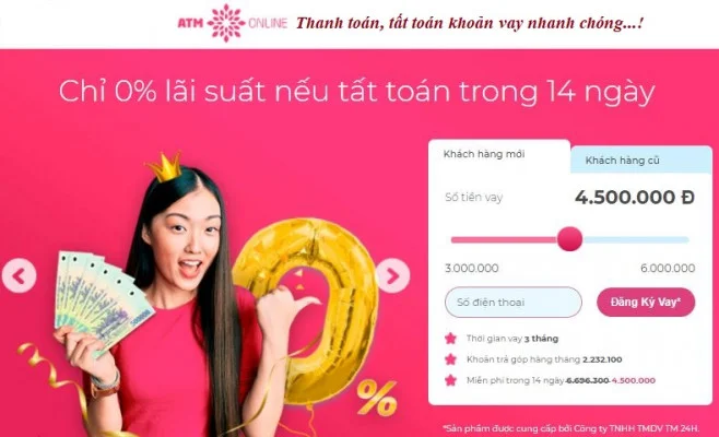 Vay tiền nhanh ATM Online