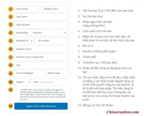 Đăng ký tài khoản Paypal